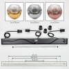 Ripoll hanging light, globe light, pendant light chrome, gold, clear, coppery, Smoke-coloured, 3-light sources