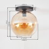 Koyoto ceiling light, globe light 30 cm Amber, 1-light source