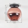 Koyoto ceiling light, globe light 30 cm coppery, 1-light source
