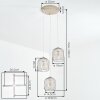 Narla hanging light, pendant light sand-coloured, 3-light sources