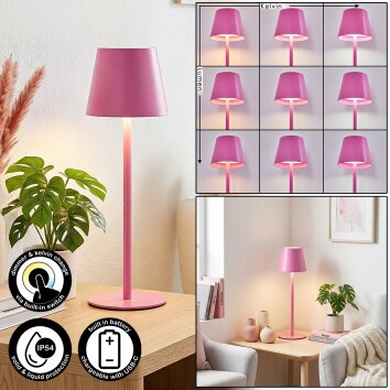 Salgadinho Outdoor table lamp, table lamp LED pink, 1-light source