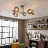 Gastor ceiling light, globe light sand-coloured, 6-light sources