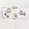 Gastor ceiling light, globe light sand-coloured, 6-light sources