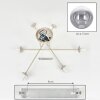 Gastor ceiling light, globe light sand-coloured, 6-light sources