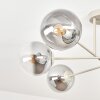Gastor ceiling light, globe light sand-coloured, 6-light sources