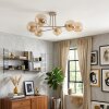 Gastor ceiling light, globe light 80 cm sand-coloured, 6-light sources