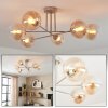 Gastor ceiling light, globe light sand-coloured, 6-light sources