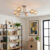 Gastor ceiling light, globe light sand-coloured, 6-light sources