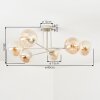 Gastor ceiling light, globe light sand-coloured, 6-light sources