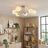 Gastor ceiling light, globe light 80 cm sand-coloured, 6-light sources