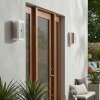 Remil outdoor wall light, Up & Down Light, wall light LED brushed steel, 2-light sources, Motion sensor