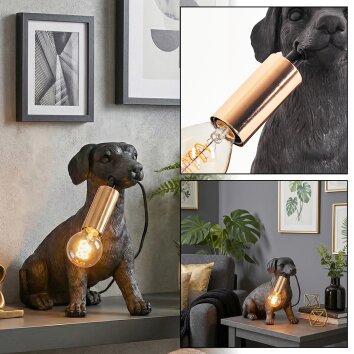 Jomil table lamp gold, black, 1-light source