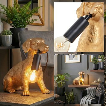 Jomil table lamp gold, black, 1-light source