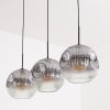 Ripoll hanging light, globe light, pendant light clear, Smoke-coloured, 3-light sources