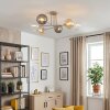 Gastor ceiling light, globe light 80 cm sand-coloured, 6-light sources