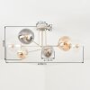 Gastor ceiling light, globe light 80 cm sand-coloured, 6-light sources