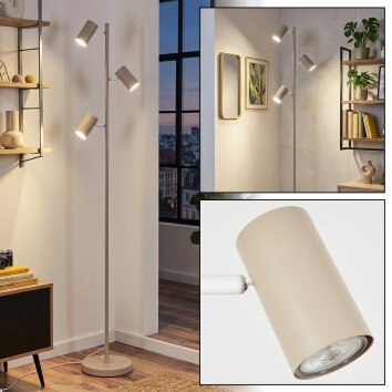 Javel floor lamp LED sand-coloured, 3-light sources