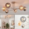 Koyoto ceiling light, globe light 78 cm sand-coloured, 6-light sources