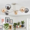Gastor ceiling light, globe light 80 cm sand-coloured, 6-light sources