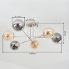 Gastor ceiling light, globe light 80 cm sand-coloured, 6-light sources