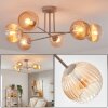 Koyoto ceiling light, globe light 78 cm sand-coloured, 6-light sources