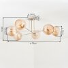Koyoto ceiling light, globe light 78 cm sand-coloured, 6-light sources