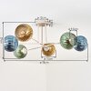 Koyoto ceiling light, globe light 78 cm sand-coloured, 6-light sources