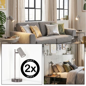 Javel desk lamp, table lamp LED chrome, grey, 1-light source