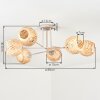 Basto ceiling light, globe light sand-coloured, 6-light sources