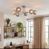 Koyoto ceiling light, globe light 78 cm sand-coloured, 6-light sources