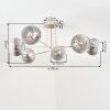 Koyoto ceiling light, globe light 78 cm sand-coloured, 6-light sources