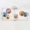 Koyoto ceiling light, globe light 78 cm sand-coloured, 6-light sources