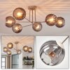 Koyoto ceiling light, globe light 78 cm sand-coloured, 6-light sources