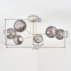 Koyoto ceiling light, globe light 78 cm sand-coloured, 6-light sources