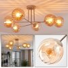 Koyoto ceiling light, globe light 78 cm sand-coloured, 6-light sources