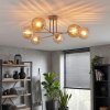 Koyoto ceiling light, globe light 78 cm sand-coloured, 6-light sources