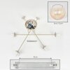 Koyoto ceiling light, globe light 78 cm sand-coloured, 6-light sources