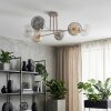 Ripoll ceiling light, globe light sand-coloured, 6-light sources