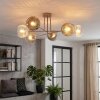 Ripoll ceiling light, globe light sand-coloured, 6-light sources
