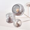 Ripoll ceiling light, globe light sand-coloured, 6-light sources