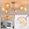 Ripoll ceiling light, globe light sand-coloured, 6-light sources