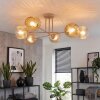 Ripoll ceiling light, globe light sand-coloured, 6-light sources