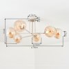 Koyoto ceiling light, globe light 78 cm sand-coloured, 6-light sources