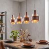 Traak hanging light, pendant light bronze, black, 4-light sources