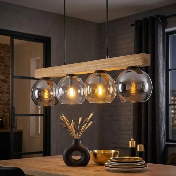 Koyoto hanging light, globe light, pendant light Ecru, black, 4-light sources
