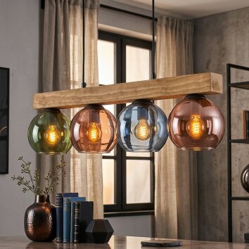 Koyoto hanging light, globe light, pendant light Ecru, black, 4-light sources