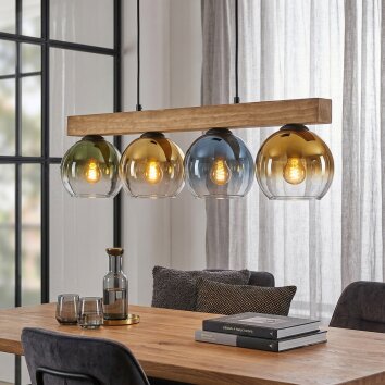 Koyoto hanging light, globe light, pendant light Ecru, black, 4-light sources