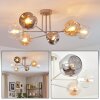 Ripoll ceiling light, globe light sand-coloured, 6-light sources