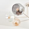 Ripoll ceiling light, globe light sand-coloured, 6-light sources