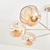 Ripoll ceiling light, globe light sand-coloured, 6-light sources